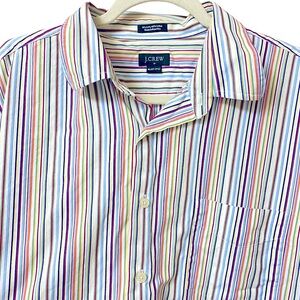 J.Crew multicolored striped long sleeve button down shirt Summer Preppy size XL